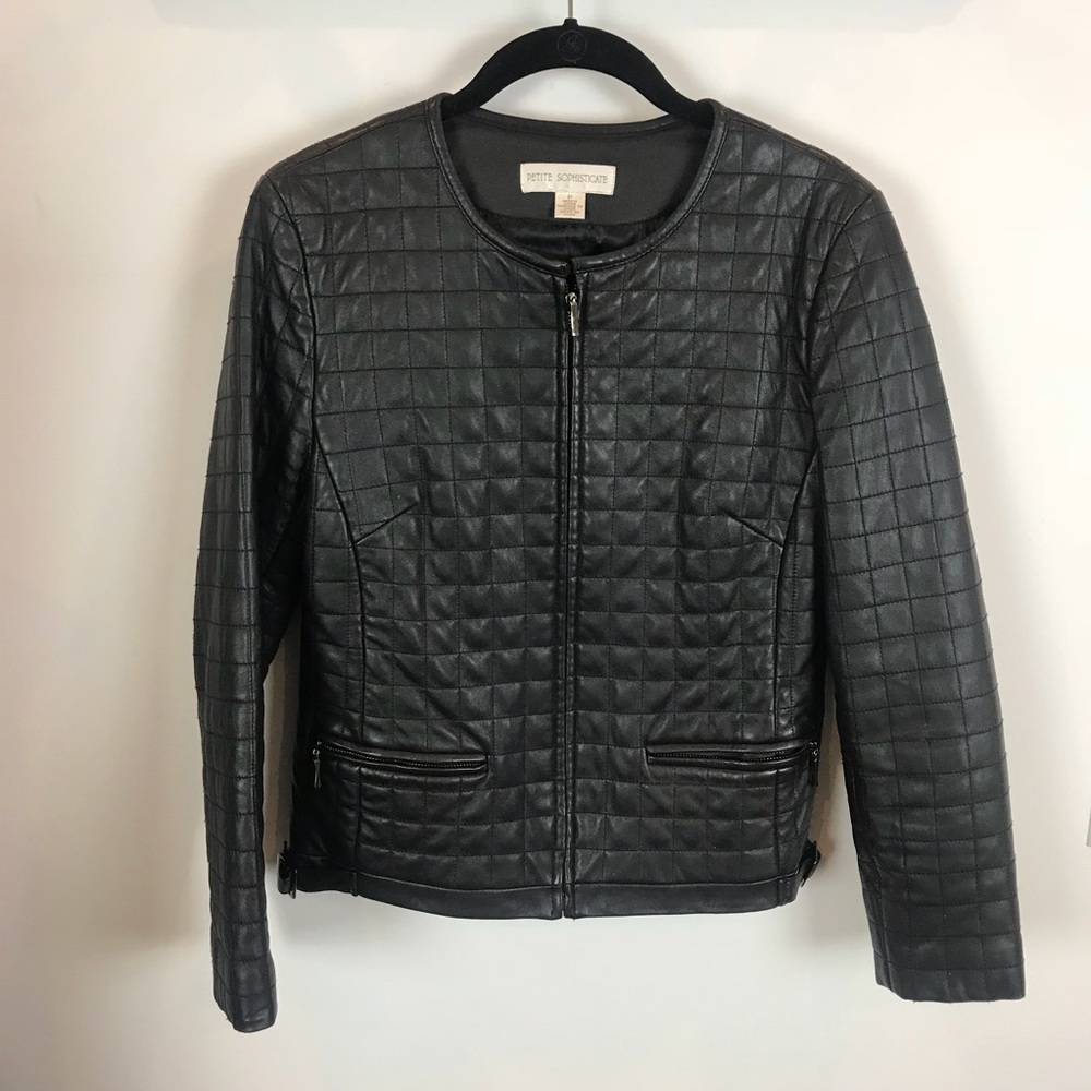 Petite Sophisticate Genuine Leather Jacket